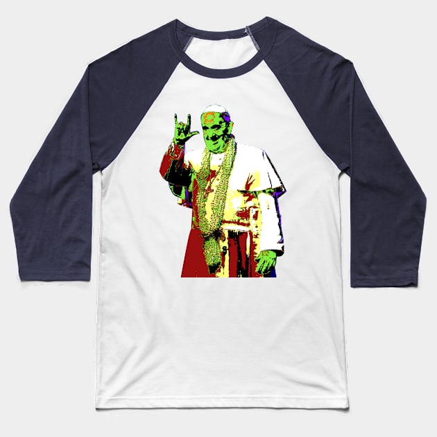 Rock Pop Pope Superstar Baseball T-Shirt by Ednathum